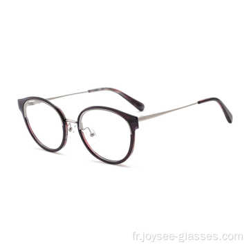 Nouveaux styles de lunettes à tendance rondes cadre coutumes de lunettes de mode pour hommes et femmes